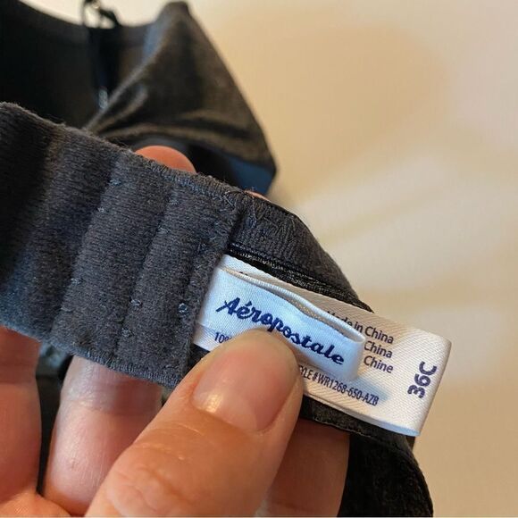 Aeropostale gray padded molded unwired comfort gray double strap bra  36C - Picture 5 of 6
